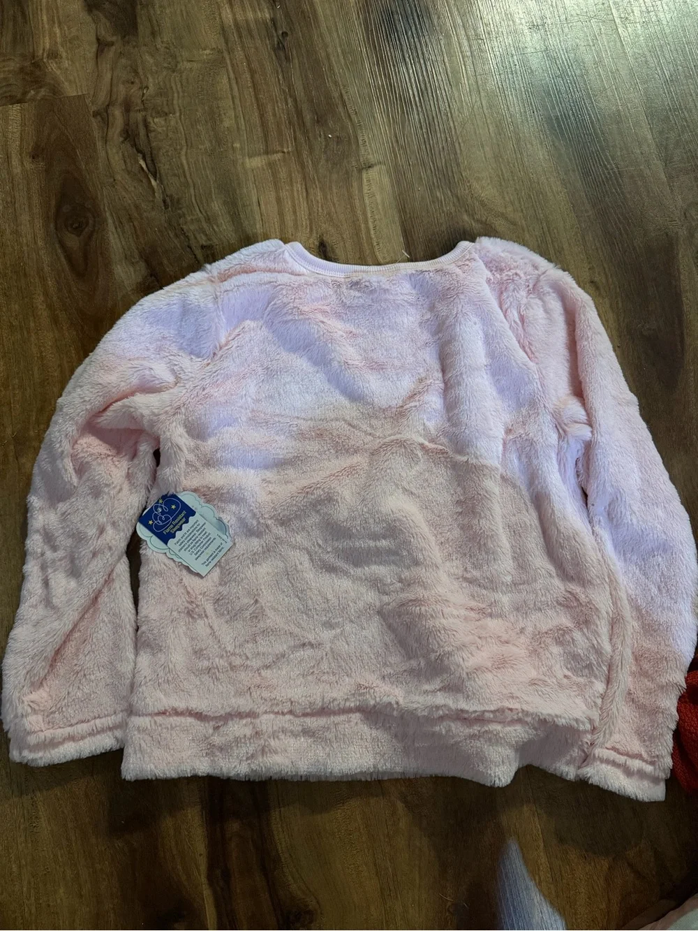 Magic Plush Light Pink Girls Pajama Top with Embroidered Front